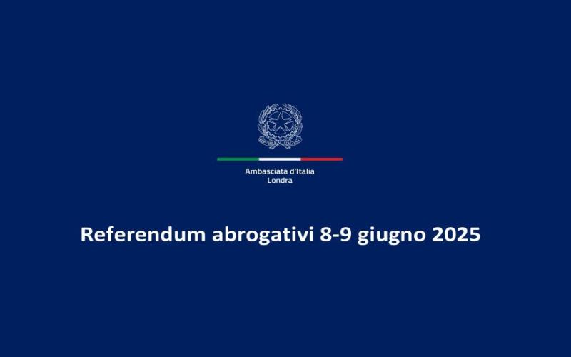 Referendum abrogativi ex art 75 della Costituzione - domenica 8 e lunedì 9 giugno 2025 Referendum abrogativi ex art 75 della Costituzione - domenica 8 e lunedì 9 giugno 2025